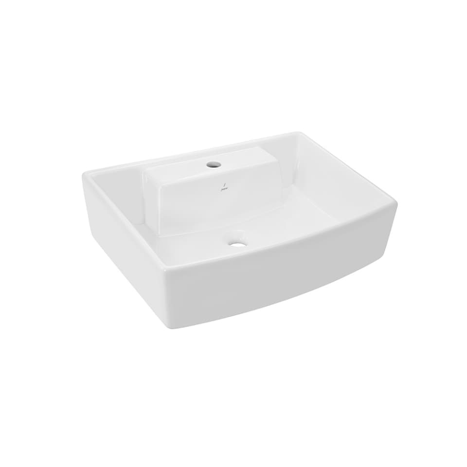 Kubix Wall Hung Basin with Fixing Accessories Without Pedestal | Size: 600 x 435 x 185mm | With Wit Tap Hole