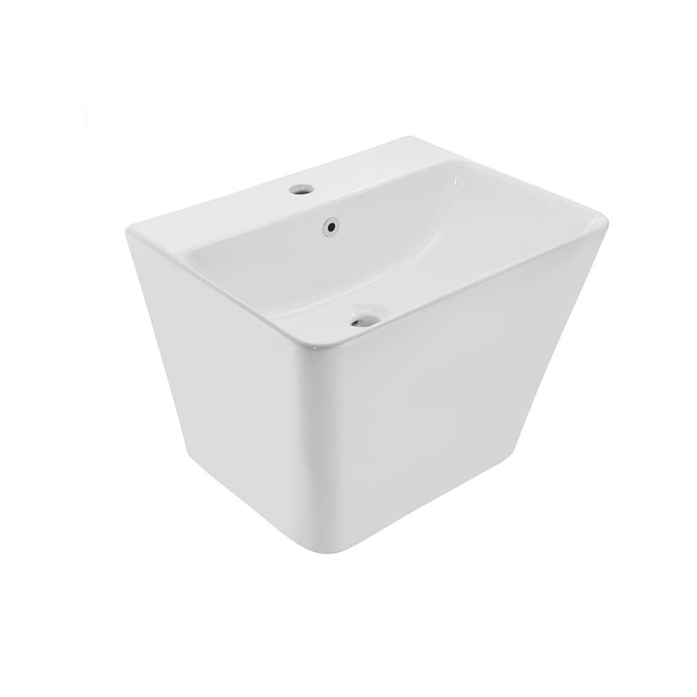 Kubix Wall Hung Wash Basin with Fixing Accessories | Size: 490 x 430 x 390mm | With Tap Hole — image 1
