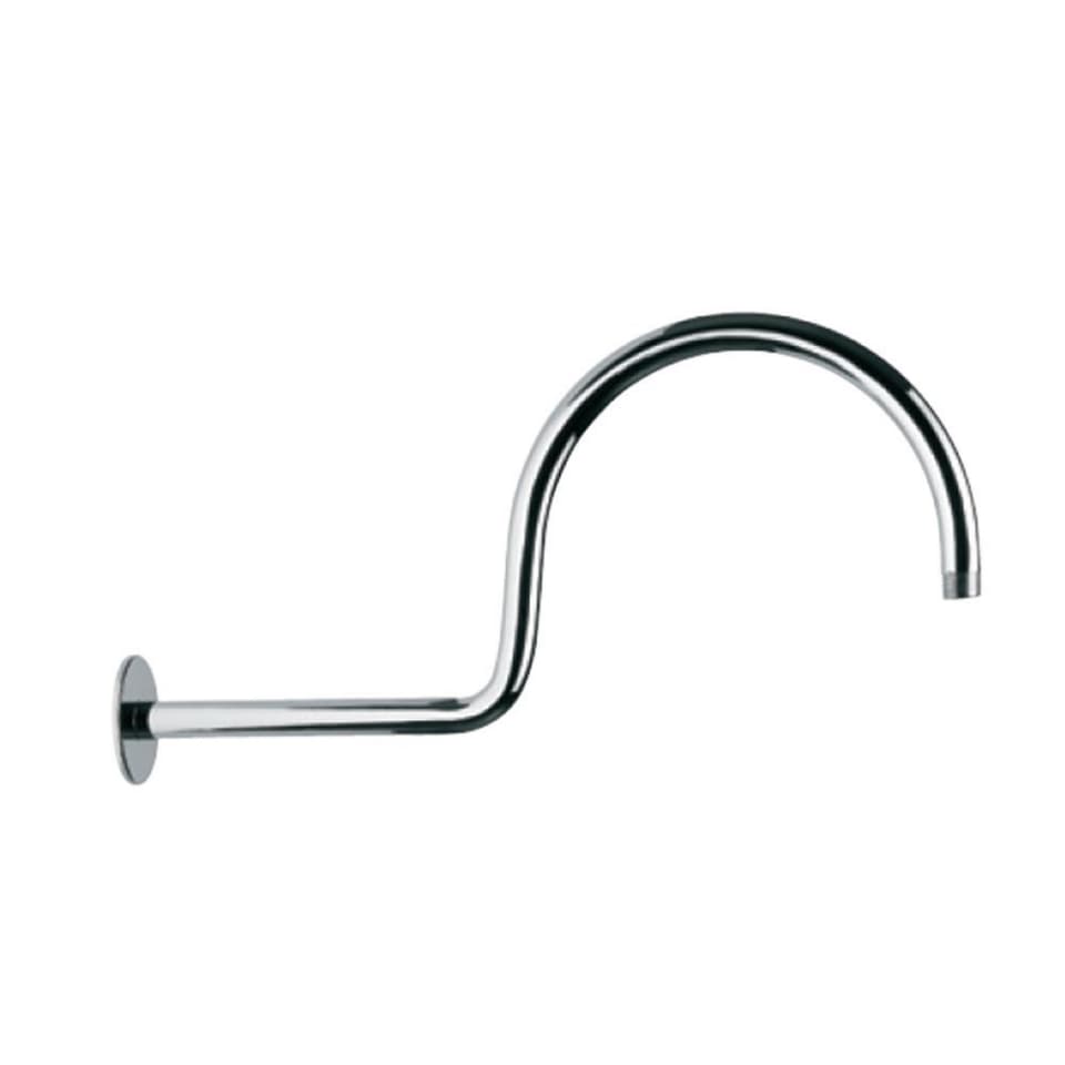 Victorian Shower Arm | Chrome Finish | Size: 460mm Long | With Round Shape Wall Mounted with Flange — image 1