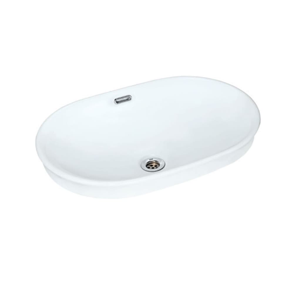 Solo Table Top Wash Basin | White Finish | Size: 600 x 400 x 185mm | Without tap hole — image 1