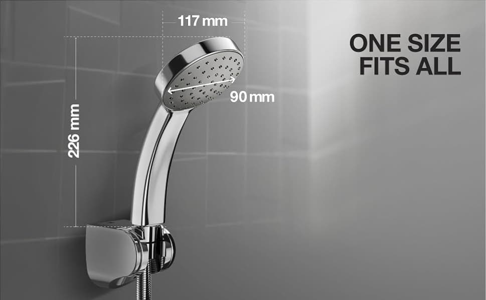 Hand Shower 89 mm Dia With 1 Flow | Compatible With Flexible Hose (K-12067IN-CP) & Bracket (K-9040IN-CP) Sold Separately | Chrome Finish — image 2