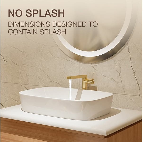 ModernLife® Edge 600 mm Edge Wash Basin Without Tap Hole |White Finish — image 2
