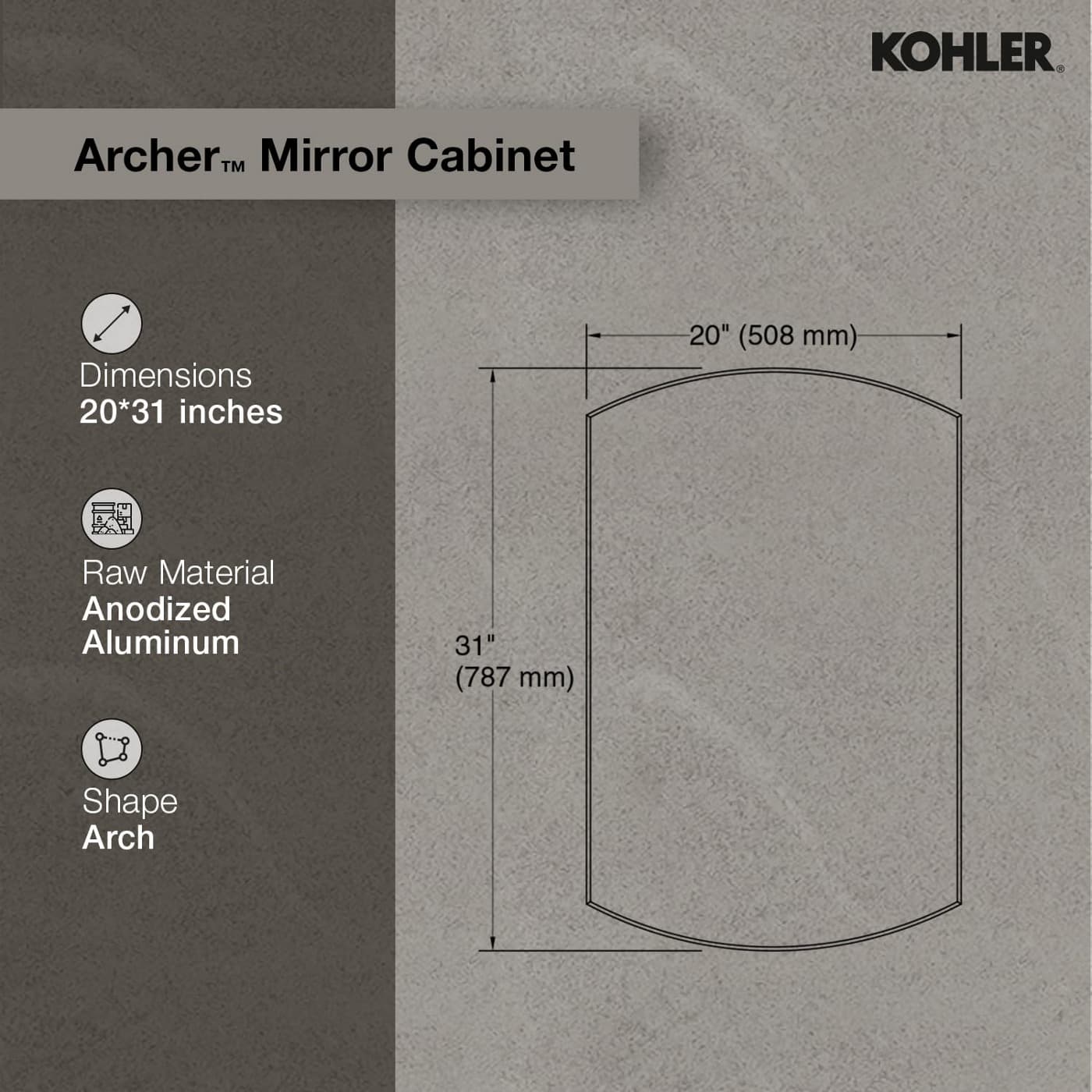 Premium Mirror Cabinet 508mm x 787mm | Rectangular cabinet — image 4