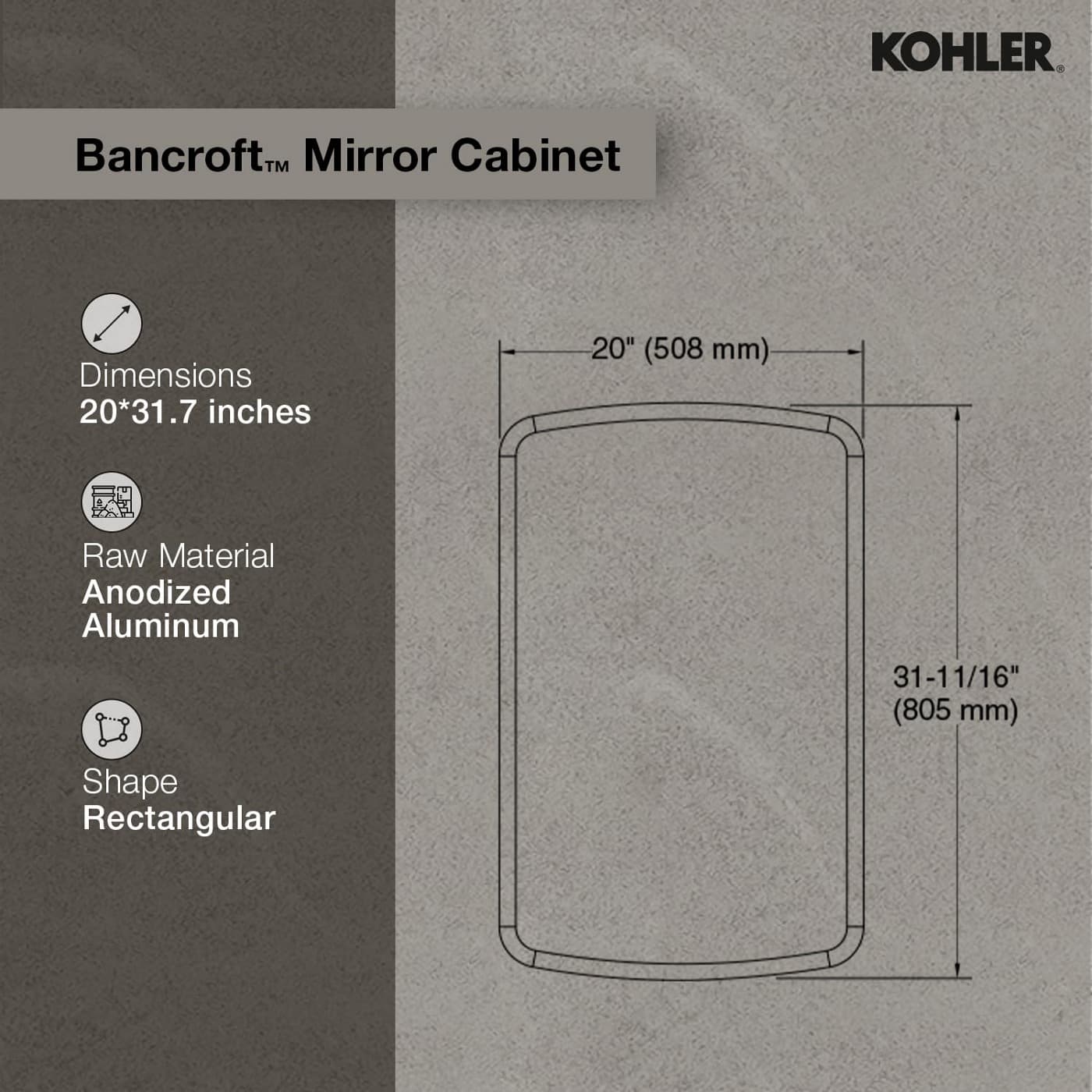 Premium Mirror Cabinet 508mm x 787mm | Rectangular Shape — image 4