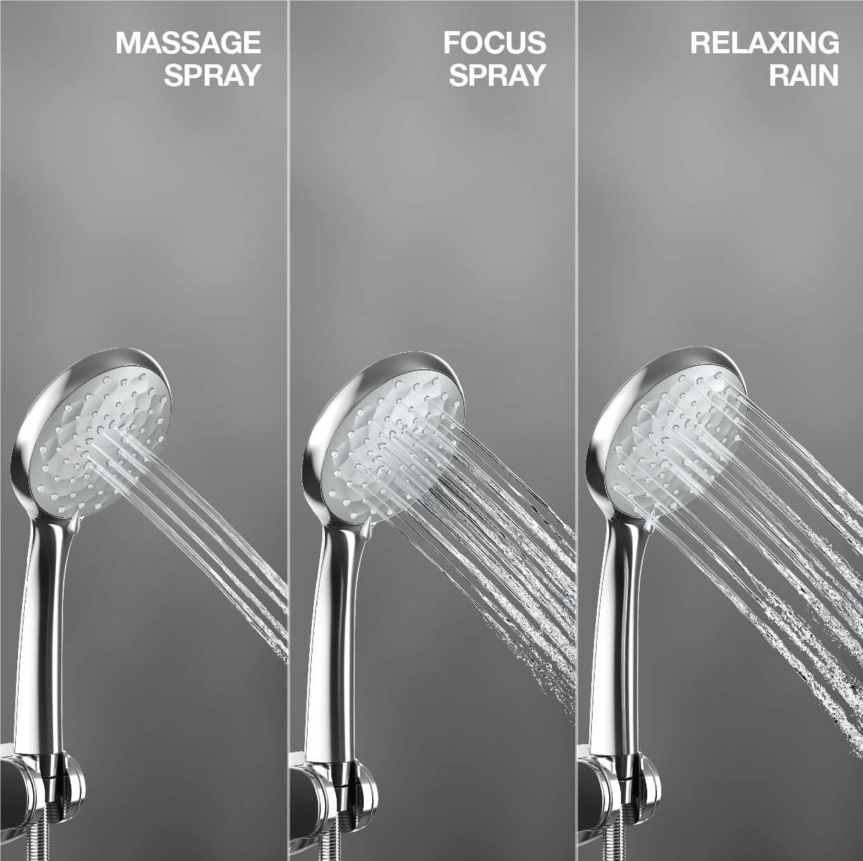 Hand Shower 117 mm Dia  With 3 Flow | Compatible With Flexible Hose (K-12067IN-CP) & Bracket (K-9040IN-CP) Sold Separately | Chrome Finish — image 2