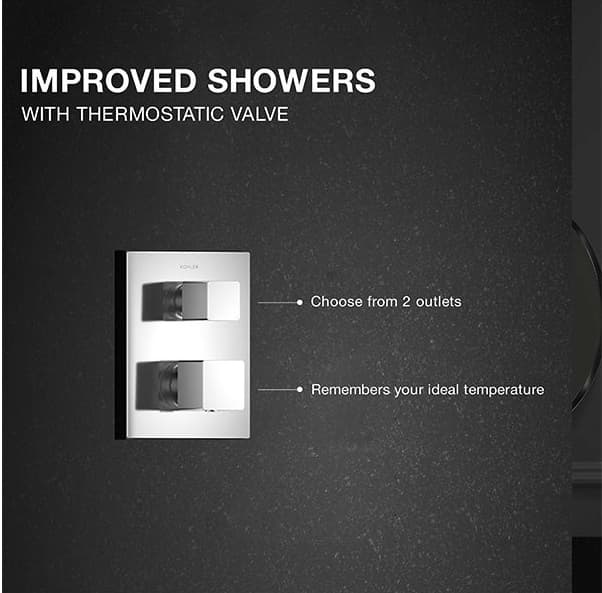 AutoSense Exposed Part For 2 Outlets Thermostatic Concealed Diverter | Compatible With Concealed Part (K-20740IN-A-NA Sold Separately) | Chrome Finish — image 4