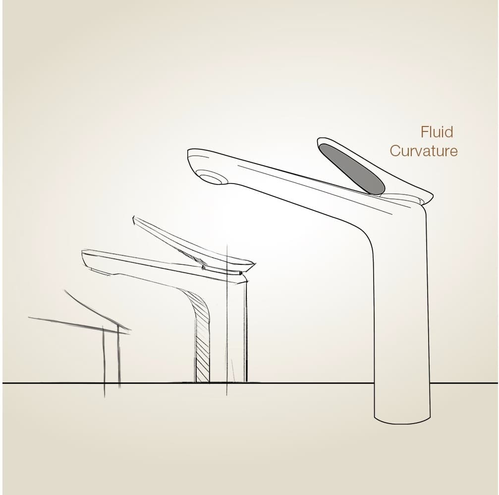 Fluence Single Lever Basin Mixer (Hot & Cold Water) | With 450 mm Braided Connection Pipe | Chrome Finish — image 2