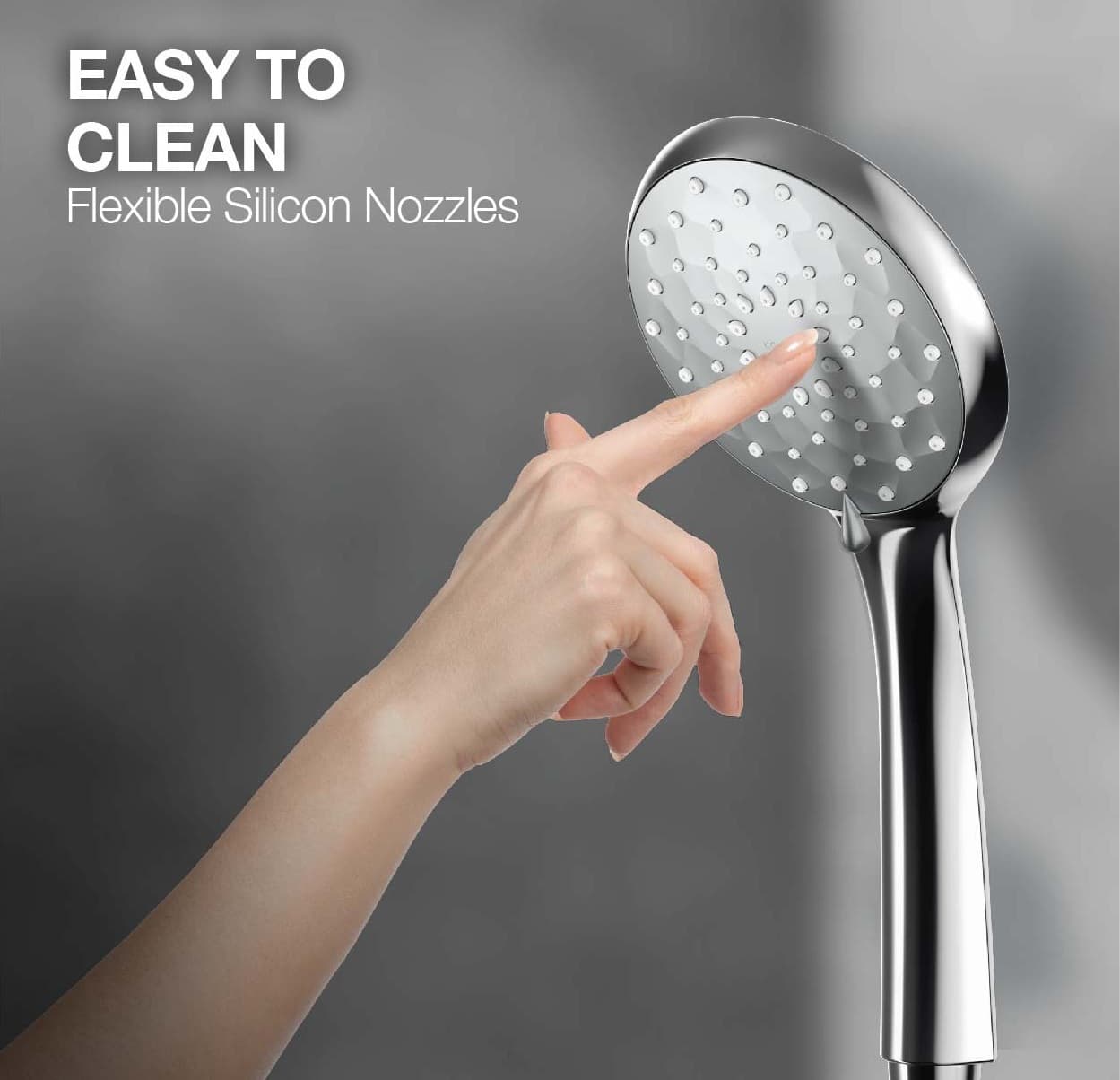 Hand Shower 117 mm Dia  With 3 Flow | Compatible With Flexible Hose (K-12067IN-CP) & Bracket (K-9040IN-CP) Sold Separately | Chrome Finish — image 4