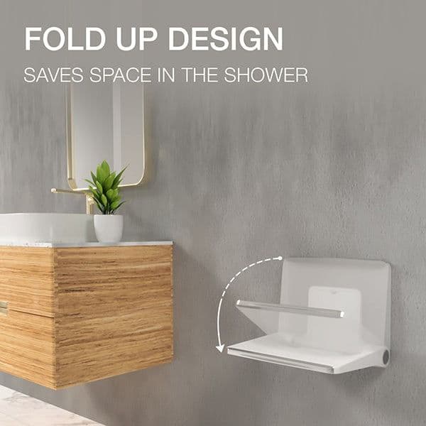 Shower Seat | Wall Hung | White Finish — image 3