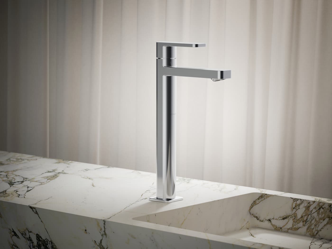 Parallel Pillar Cock (Cold Water Only) With Long Extended Body & Aerator | Chrome Finish — image 3