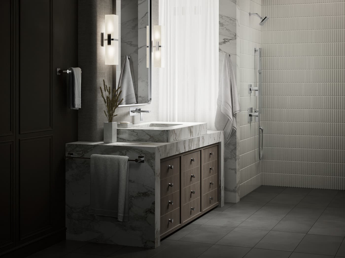 Parallel Exposed Part for Single Lever Basin Mixer (Hot & Cold Water) | Compatible With Concealed Part K-5679IN-CP (Sold Separately| Chrome Finish — image 3