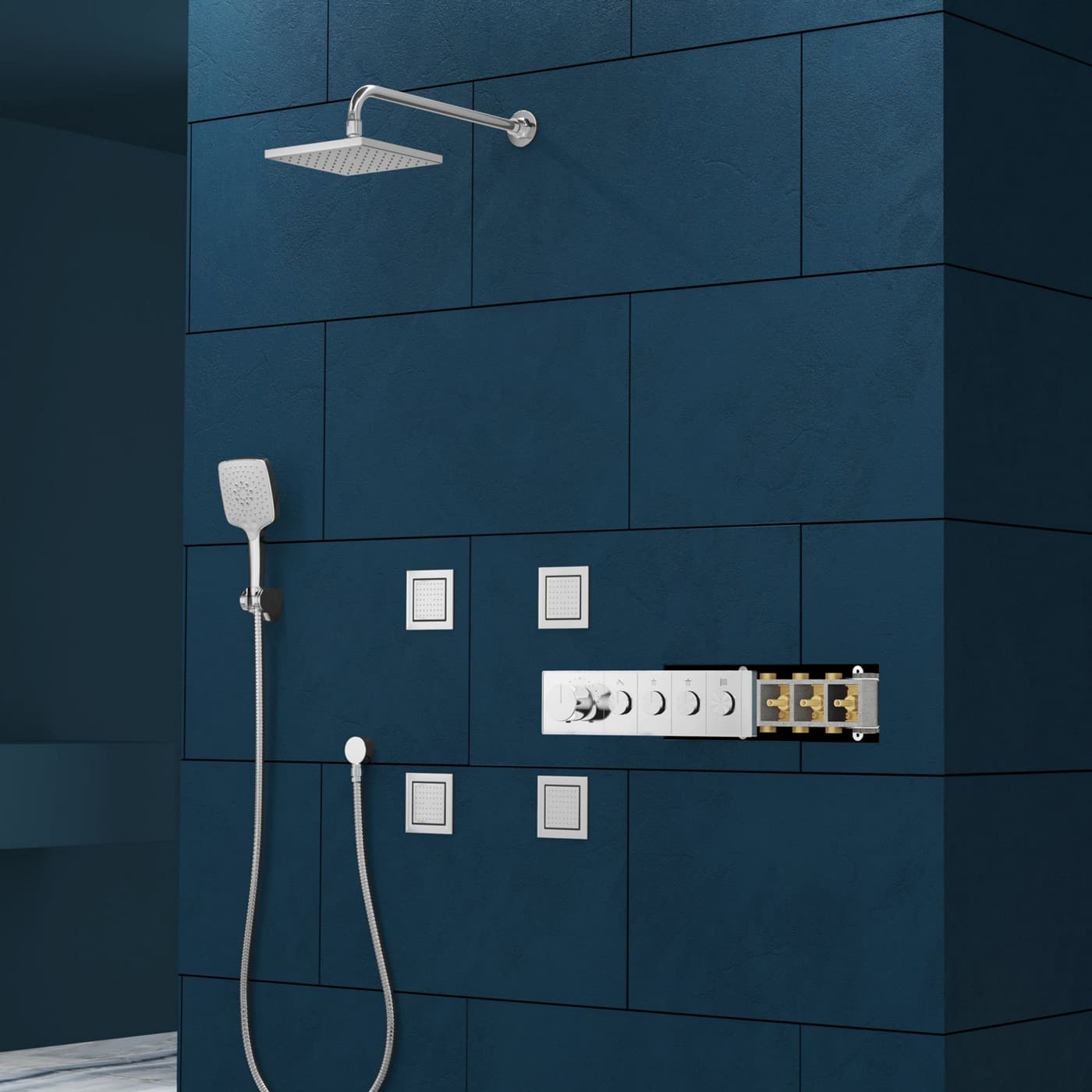 Anthem Concealed Part For 4 Outlets Single Lever Thermostatic Concealed Diverter | Compatible With Exposed Parts K-26348IN-9-BV, K-26348IN-9-CP, K-26348IN-9-AF, K-26348IN-9-BL, K-26348IN-9-RGD Sold Separately — image 2
