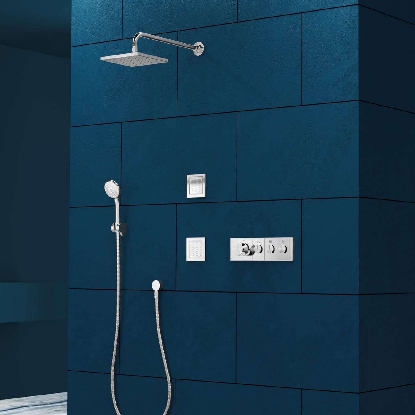 Anthem Exposed Part For 3 Outlets Single Lever Thermostatic Concealed Diverter | Compatible With Concealed Part (K-26341IN-NA Sold Separately) | Chrome Finish — image 2