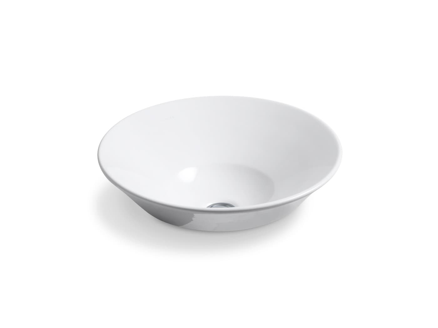 Conical Bell™ 413 mm Round Wash Basin Without Tap Hole | Glazed underside |White Finish