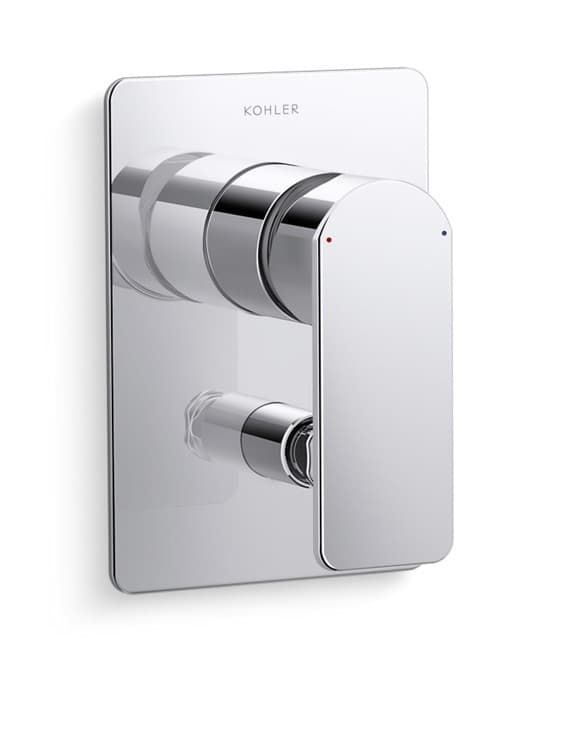 Parallel Exposed Part For High Flow Single Lever Concealed Diverter | Compatible With Concealed Part (K-882IN-NA Sold Separately) | Chrome Finish — image 1
