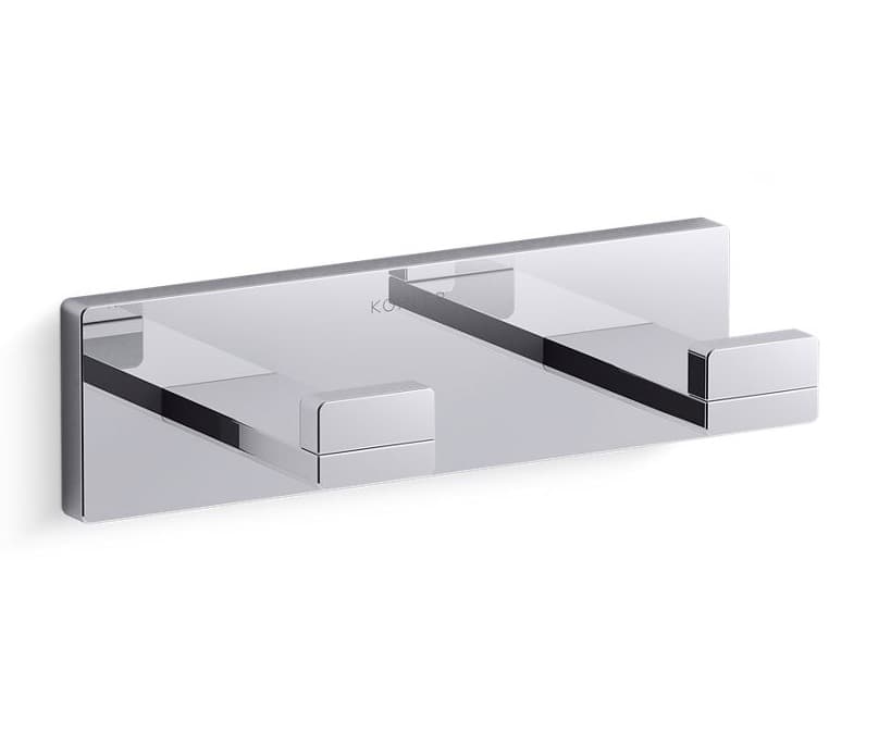 Complementary™ Double Robe Hook Square | Chrome Finish
