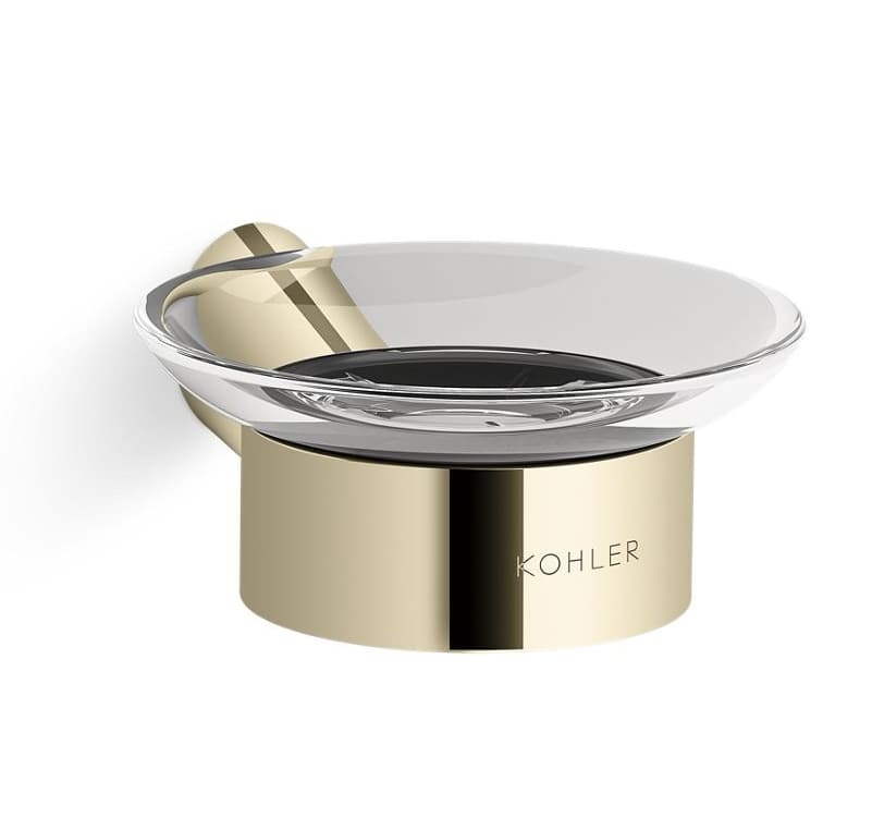 Glass Soap Dish & Holder (Glass) | French Gold Finish — image 1