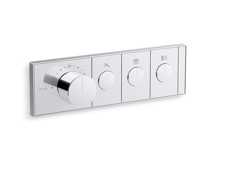 Anthem Exposed Part For 3 Outlets Single Lever Thermostatic Concealed Diverter | Compatible With Concealed Part (K-26341IN-NA Sold Separately) | Chrome Finish
