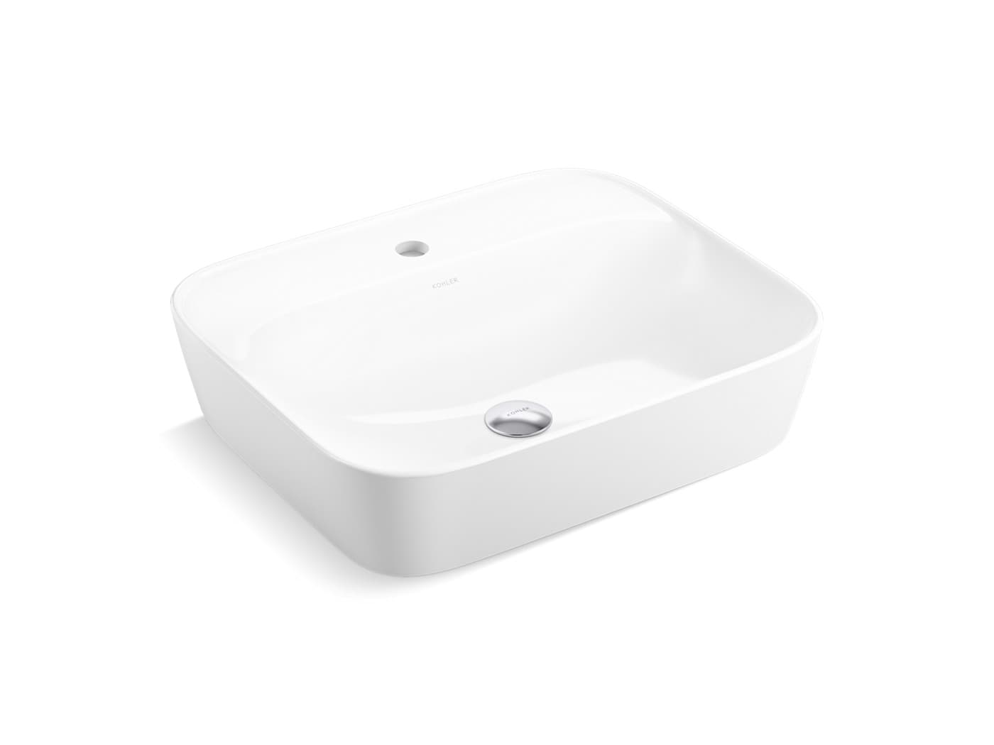 APT™ 550 mm Rectangular Wash Basin WithTap Hole | White Finish — image 1