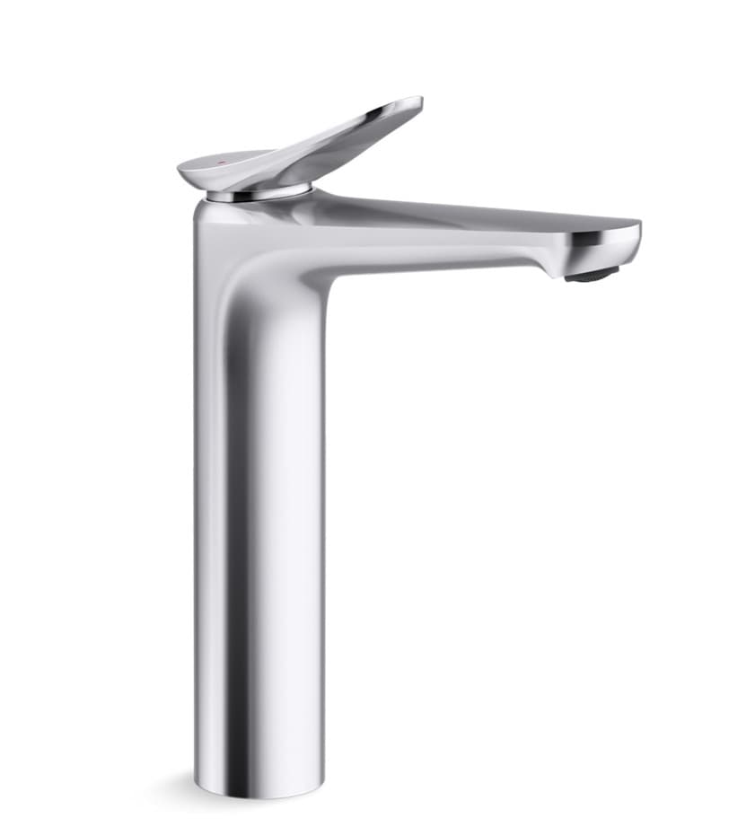 Fluence Single Lever Basin Mixer (Hot & Cold Water) | With 257 mm  Extended Body & 600 mm Braided Connection Pipe | Chrome Finish