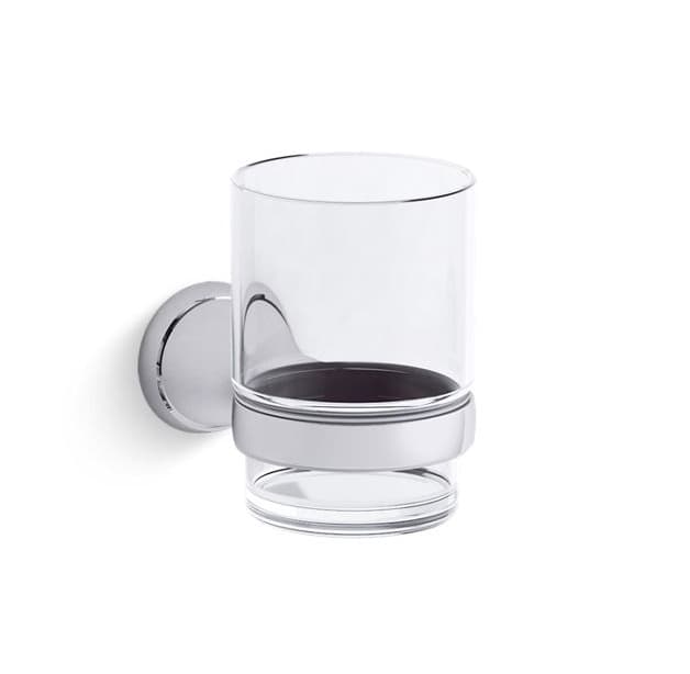 Round Tooth Brush Holder | Glass Holder | Chrome Finish