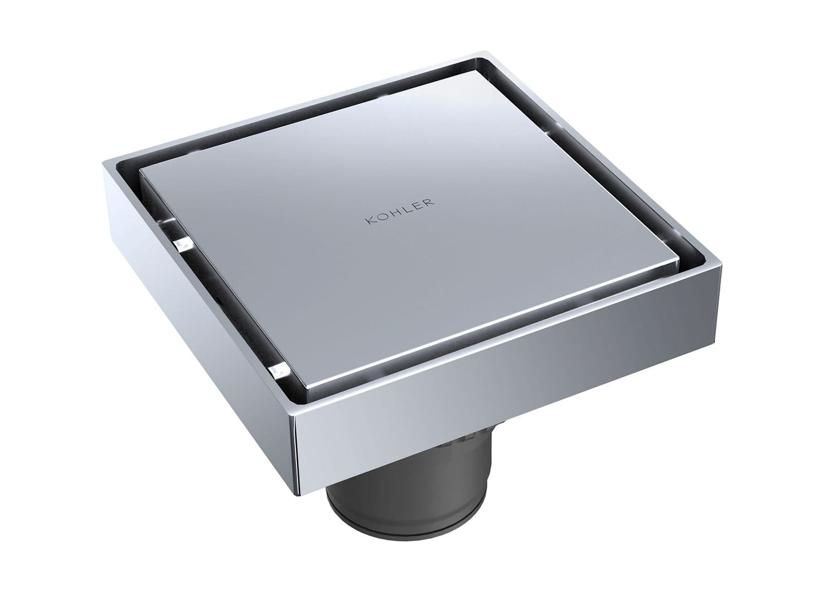 Hidden Floor Drain - Square 100 × 100 × 80mm | Chrome Finish