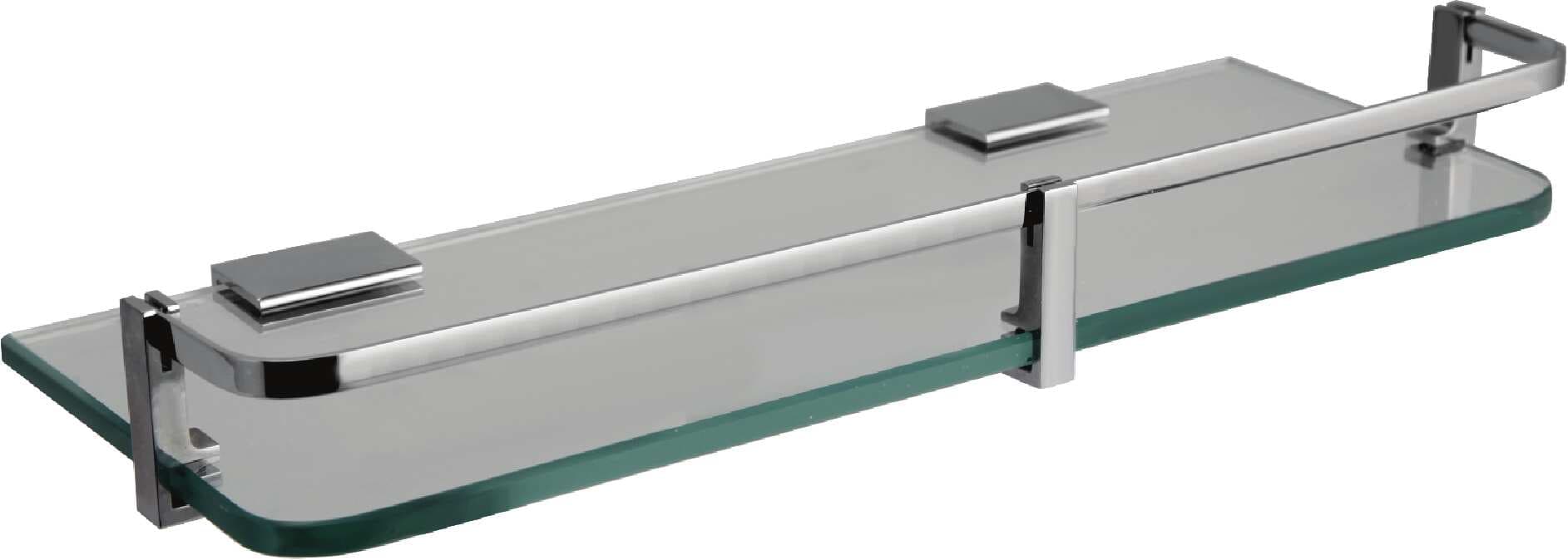 Tempered Glass Shelf With Protective Rail | Size: 12"