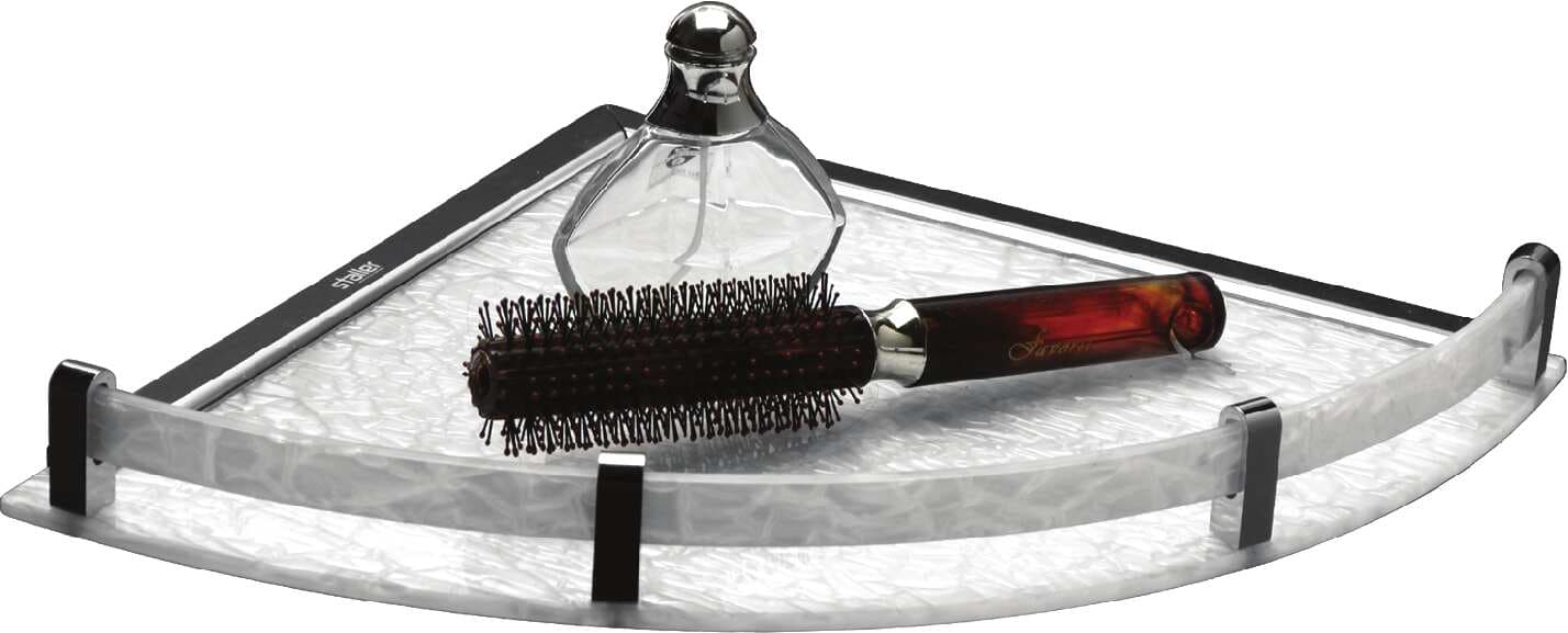 Corner Shelf With Support Rail | Size: 8" | Material: Acrylic