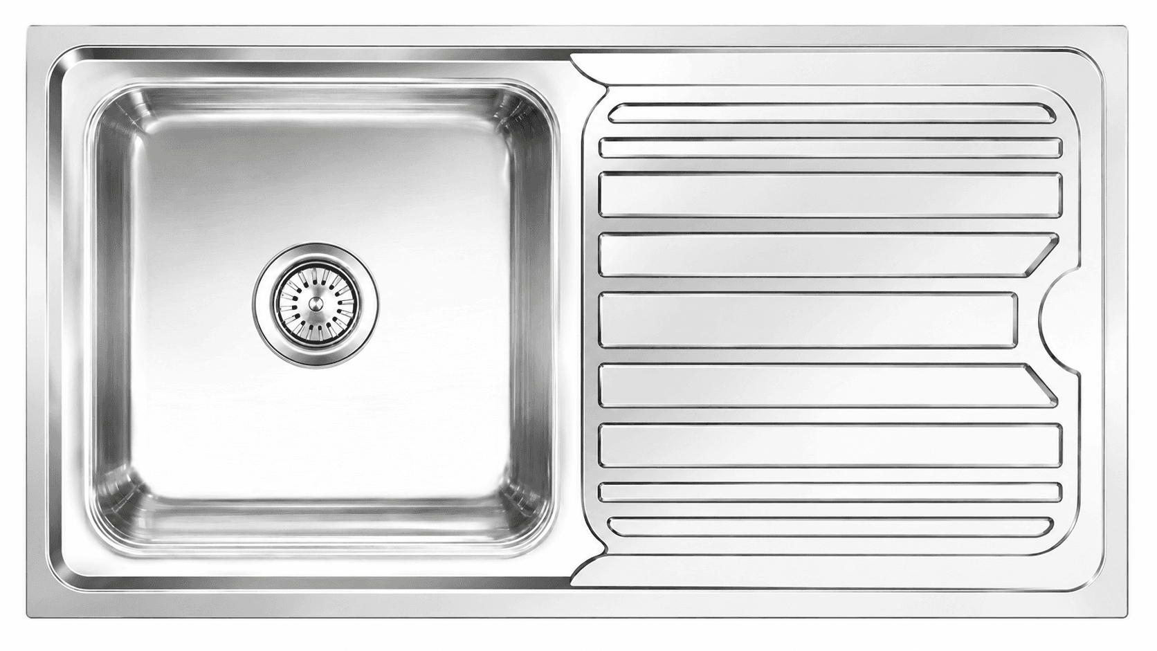 Kitchen Sink Single Bowl With Drain | Size: 37" X 18" X 9" | Material: Stainless Steel | Satin Finish — image 1