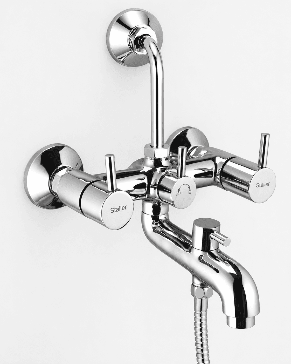 Wall Mixer With Overhead Shower & Hand Shower Provision | Chrome Finish