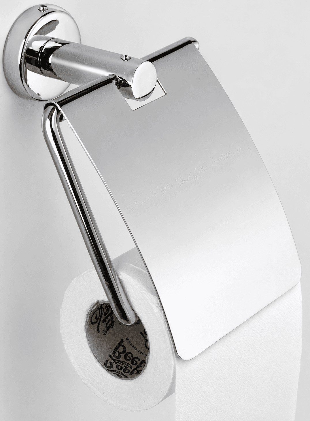 Toilet Paper Holder With Flap Chrome Finish