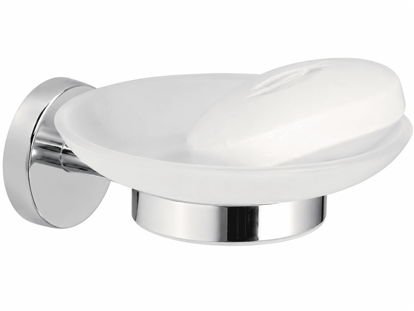 Soap Dish Holder With Glass Plate | Chrome Finish