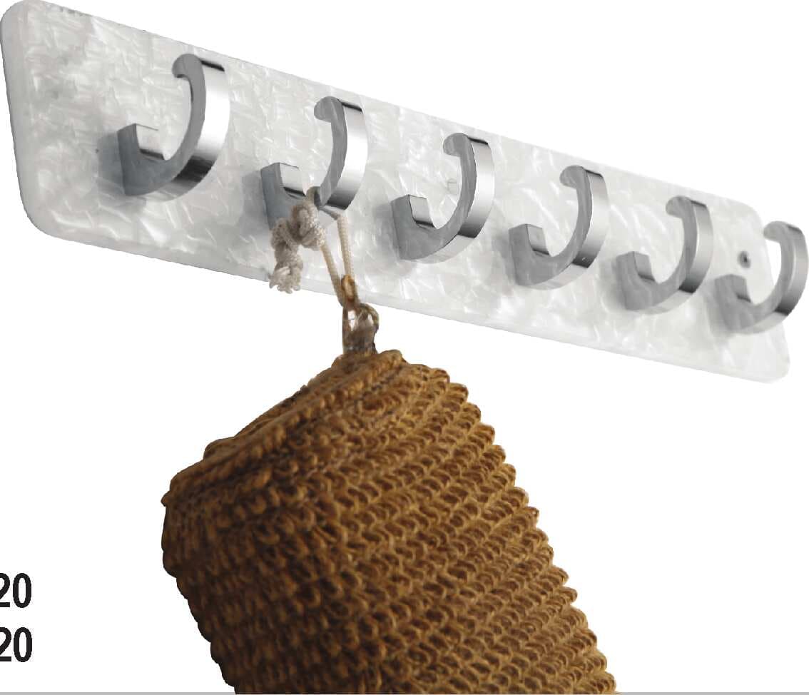 Strong Wall Mounted 4 Knob | Material: Acrylic | Chrome Finish