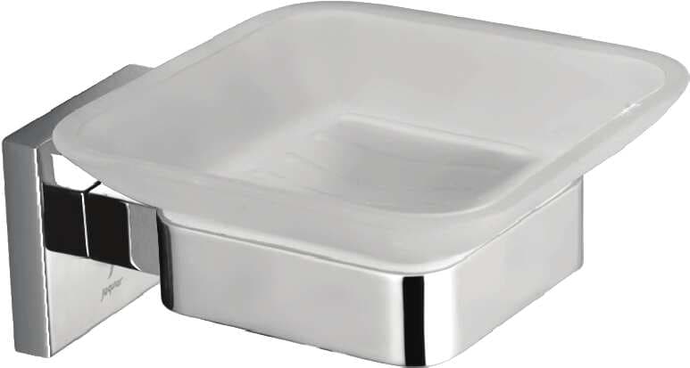 Glass Soap Dish Plate | Chrome Finish