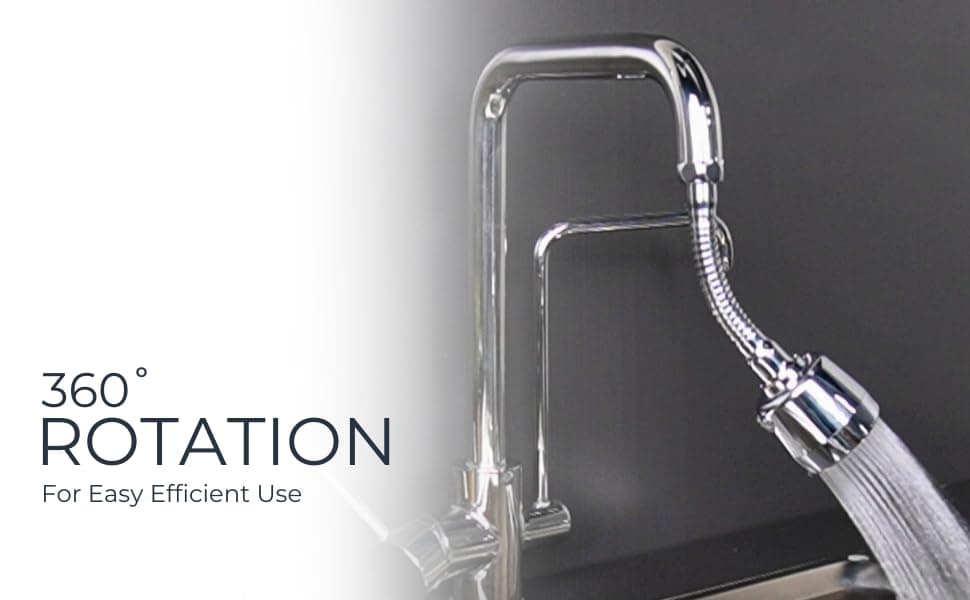 Flexible Kitchen Tap Extender | 6-Inch Flexi Neck | 2 Flow Modes: Mist & Foam | Fits 22mm-24mm Taps | Material: ABS with Chrome Plated — image 4