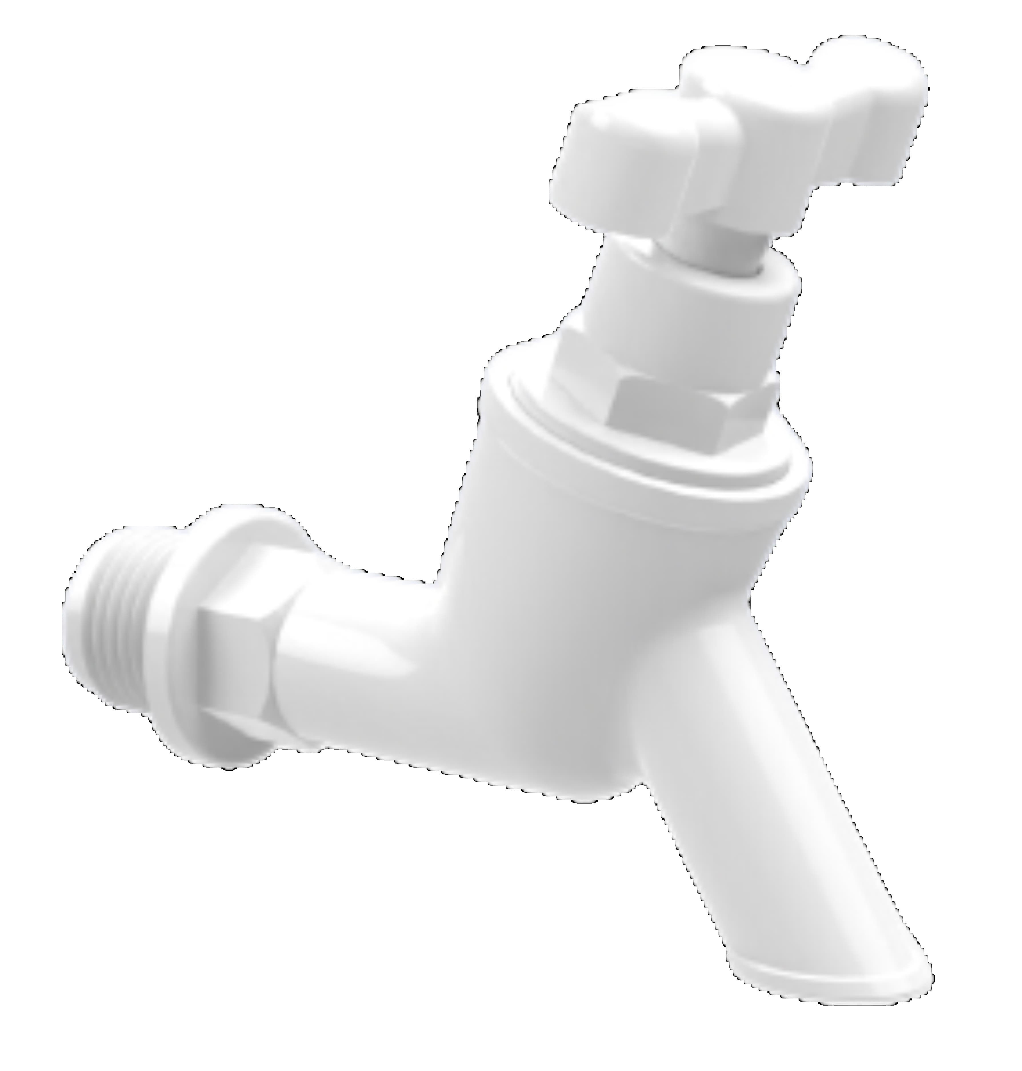 Eco Series Smart Bib Tap | Material: Plastic | Finish: White Colour