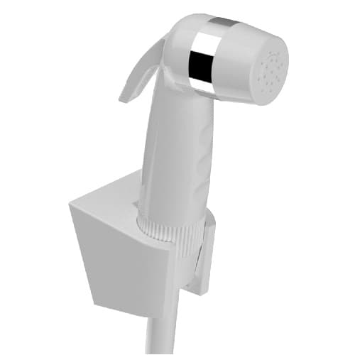 2 in 1 Health Faucet with 1mtr Tube and Holder | Material: ABS Plastic | Finish: White Colour