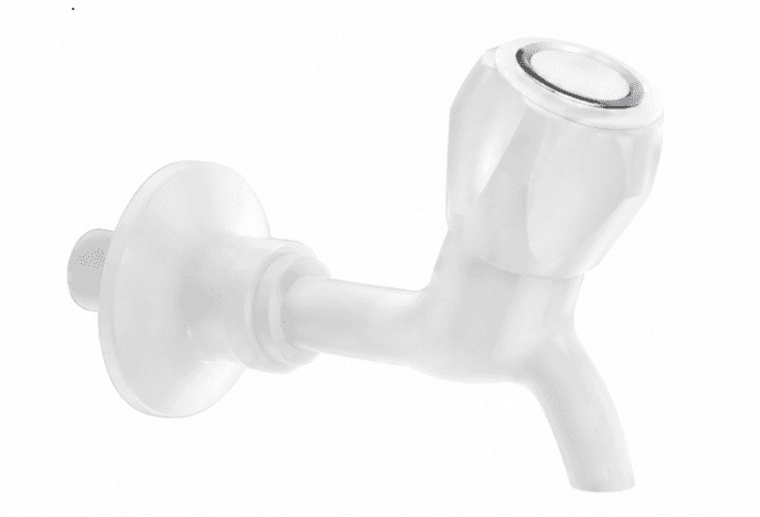 M Series Bib Tap with Flange | Material: Plastic | Finish: White Colour — image 1