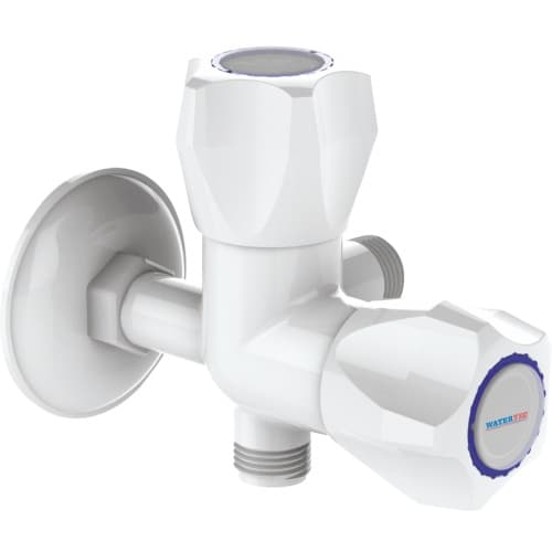 M Series 2 Way Angle Valve | Material: Plastic | Finish: White Colour