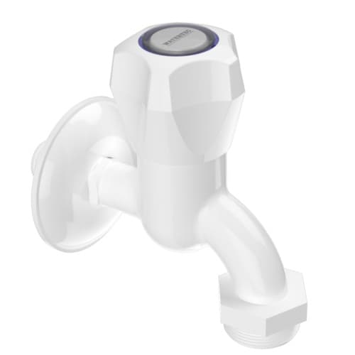 M Series Washing Machine Tap | Material: Plastic | Finish: White Colour