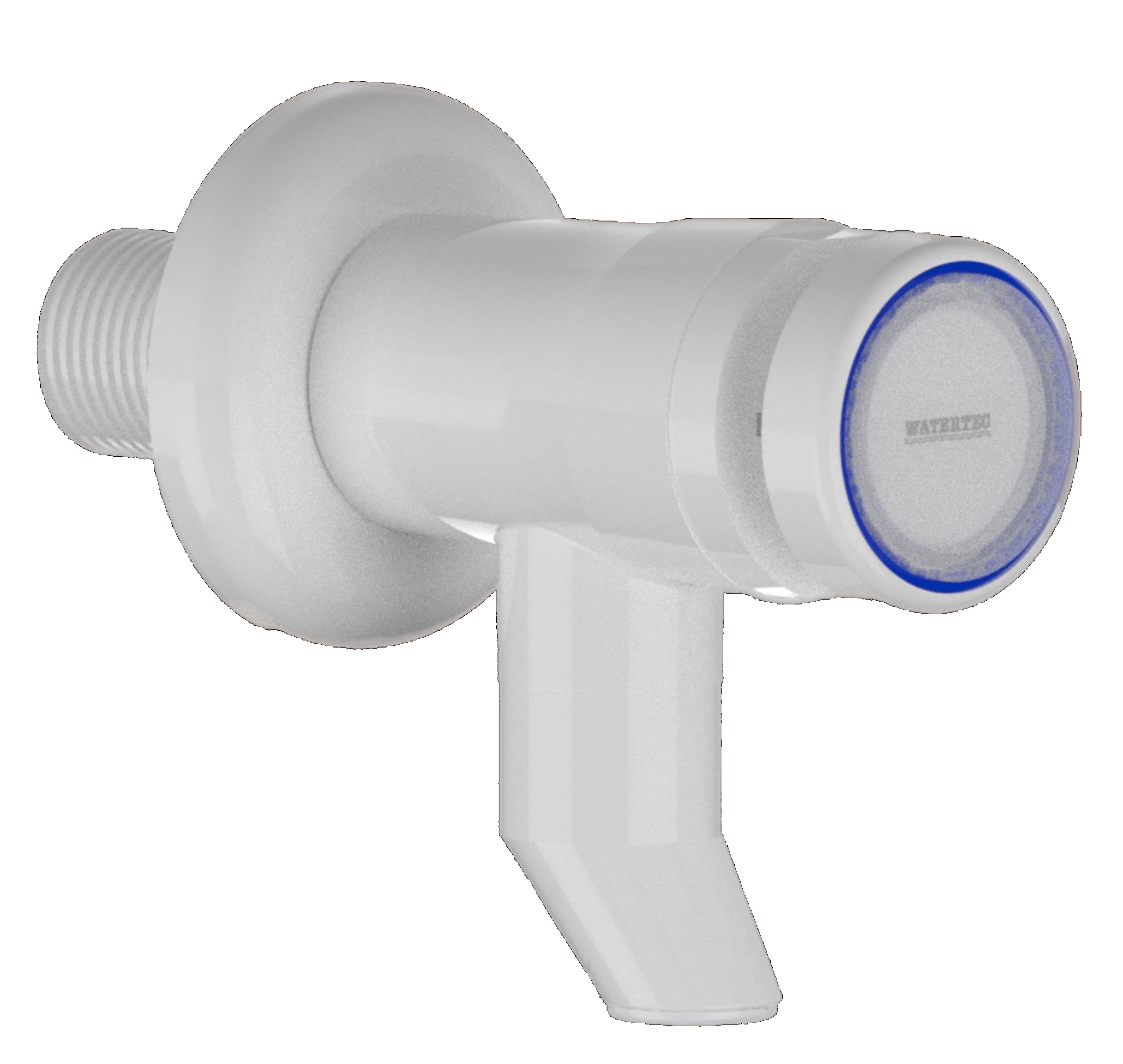 Pressmatic Push Cock With Flange | Material: Polymer (ABS) | Finish: White Colour