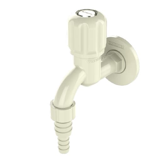 M Series Garden Nozzle Tap | Material: Plastic | Finish: White Colour