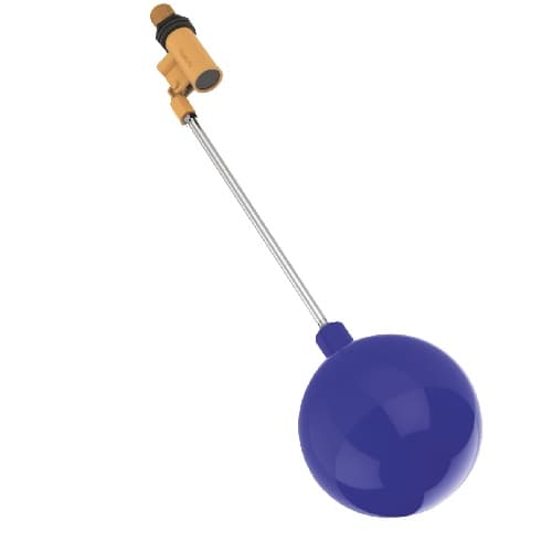 Float Valve with Rod & Ball | Material: Brass with Plastic Float | Size: ½″ (15mm)