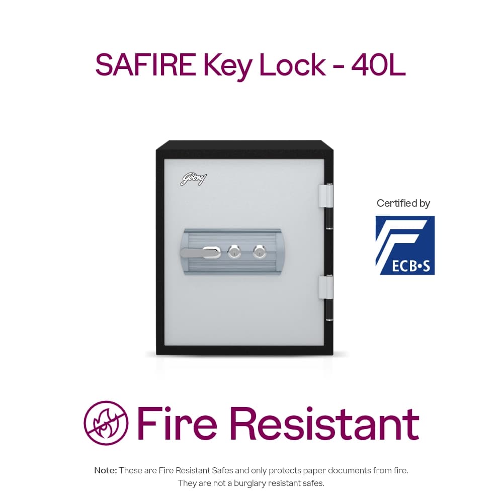 Safe Safire | Capacity: 40Ltr | Exterior Dimensions: H560 x W422 x D491mm | Lock Type: Key Lock | Fire Resistance: 60 Minutes — image 2