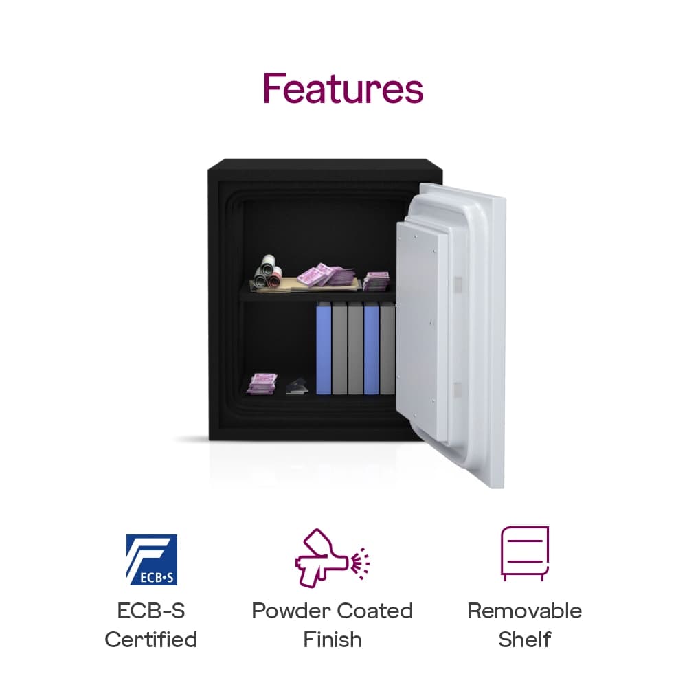 Safe Safire | Capacity: 40Ltr | Exterior Dimensions: H560 x W422 x D491mm | Lock Type: Key Lock | Fire Resistance: 60 Minutes — image 4