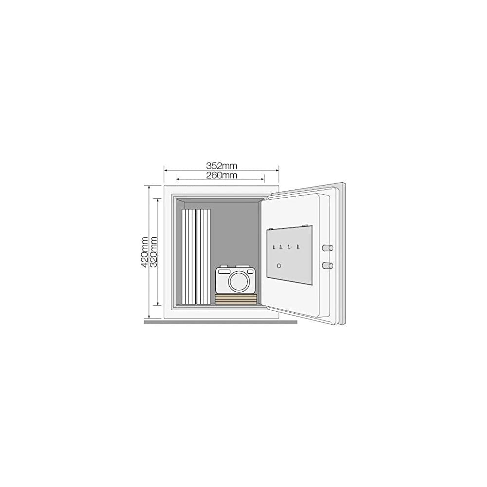 Electronic Fire Safe Box (Large) | Capacity: 25Ltr | Exterior Dimensions: H420 x W352 x D433mm | Access: PIN Code | Finish: Dark Grey — image 4