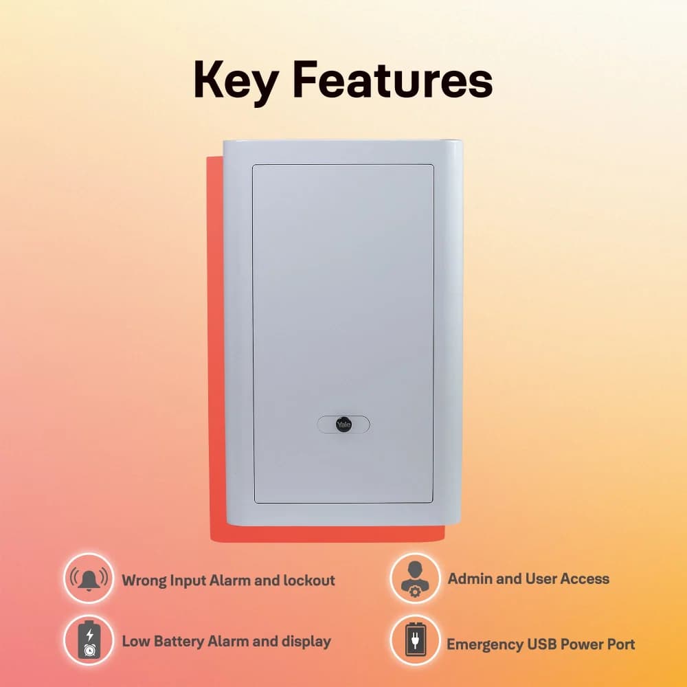 Classic Fingerprint Safe | Capacity: 49Ltr | Exterior Dimensions: H580 x W360 x D320mm | Access: Fingerprint And Manual Key | Finish: White — image 6
