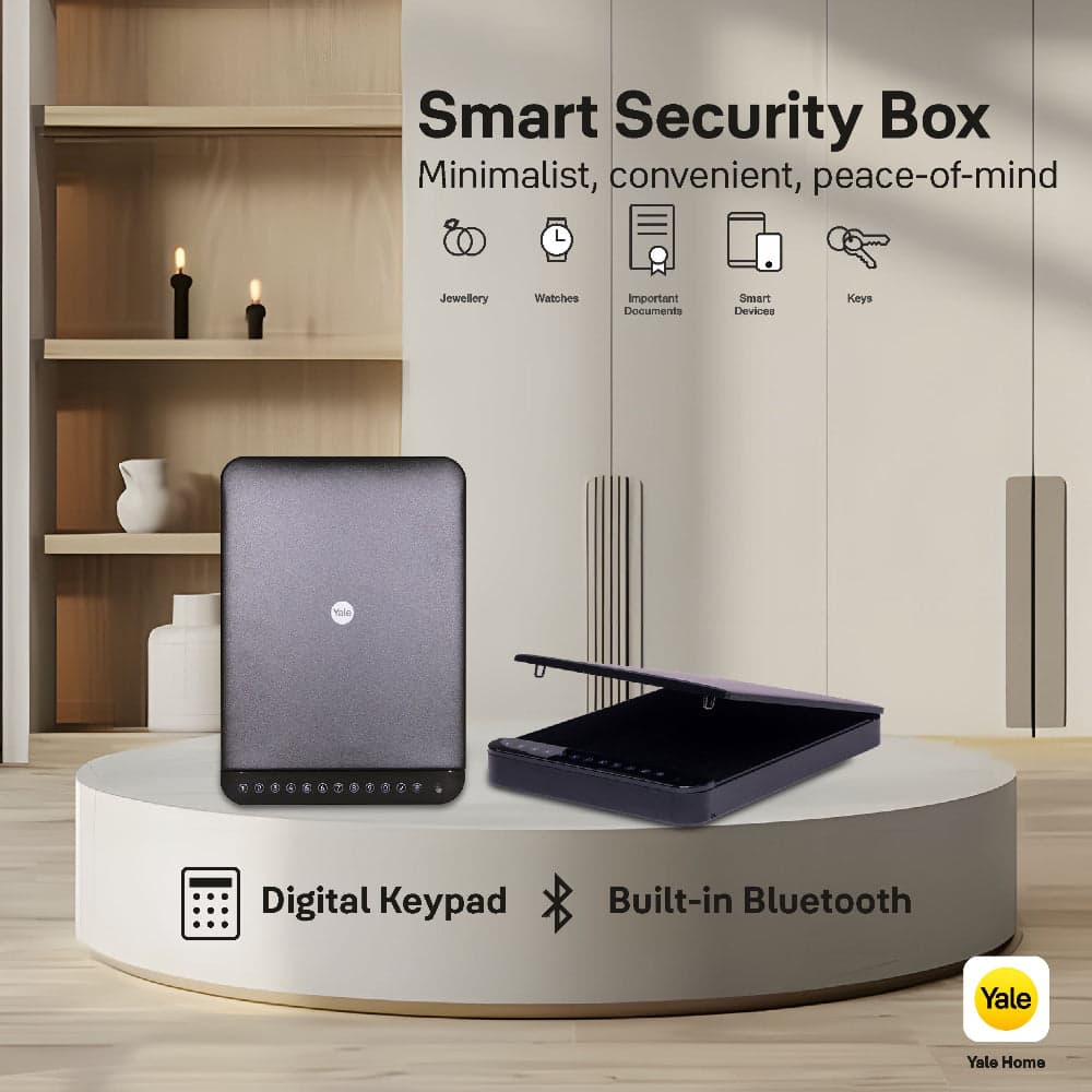 Smart Security Box | Capacity: 6Ltr | Exterior Dimensions: H60 x W270 x D380mm | Access: PIN Code And Yale Home App | Finish: Black — image 2