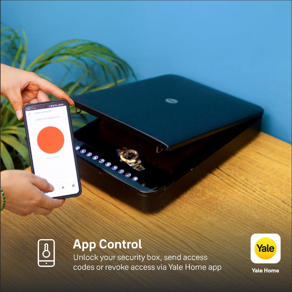 Smart Security Box | Capacity: 6Ltr | Exterior Dimensions: H60 x W270 x D380mm | Access: PIN Code And Yale Home App | Finish: Black — image 3