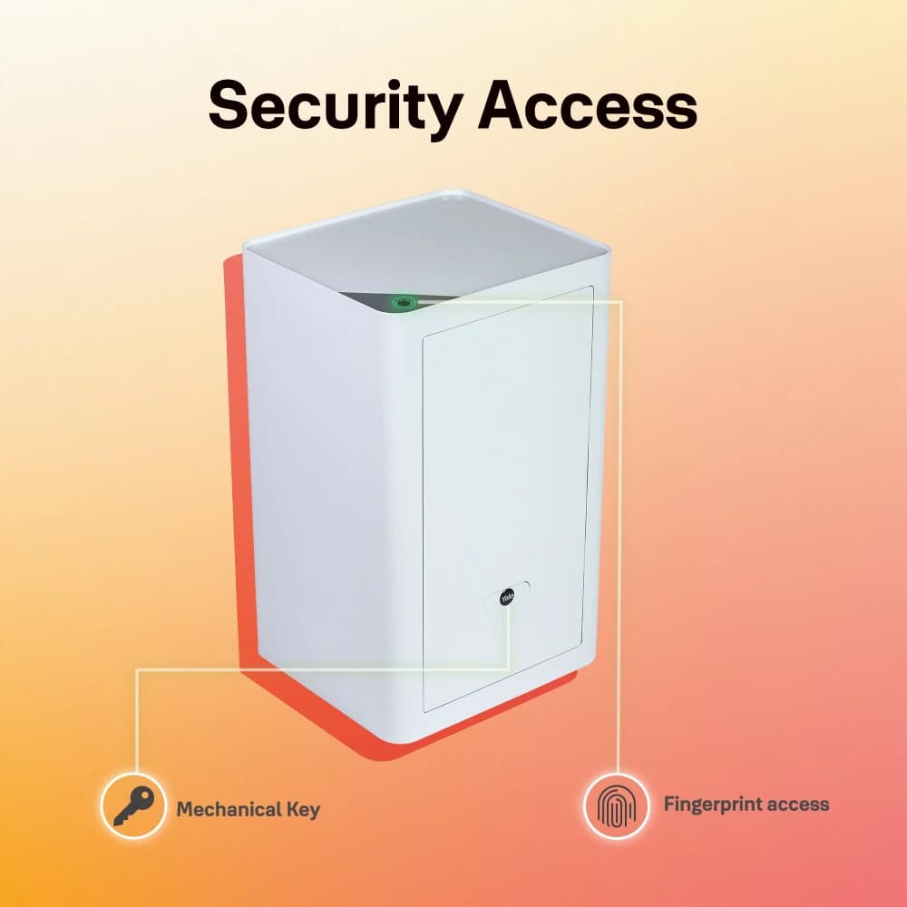 Classic Fingerprint Safe | Capacity: 49Ltr | Exterior Dimensions: H580 x W360 x D320mm | Access: Fingerprint And Manual Key | Finish: White — image 4